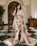 Luxury Pastel Floral Kurti Set with Dupatta