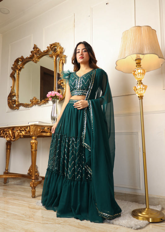 Ocean Green Lehenga Choli Set