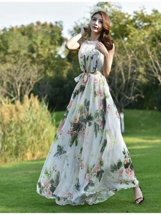 BABY GREEN CASUAL PRINTED FLORAL GOWN