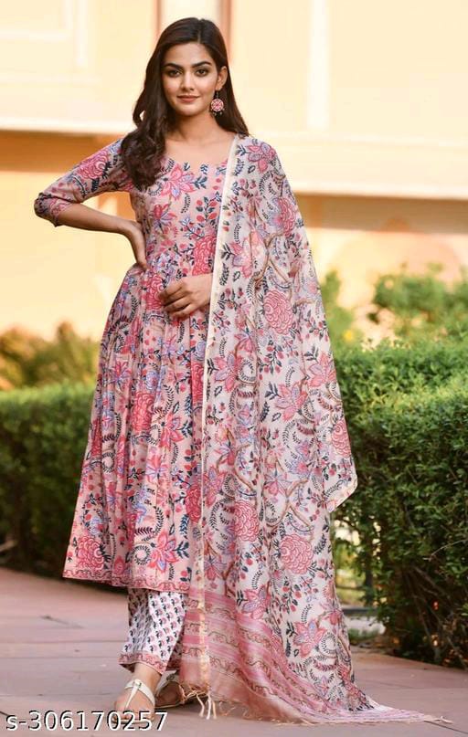 Women Floral Printed Kurta and Pant Set With Dupatta