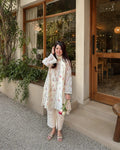 Elegant White Floral Embroidered Ethnic Kurta Set for Women
