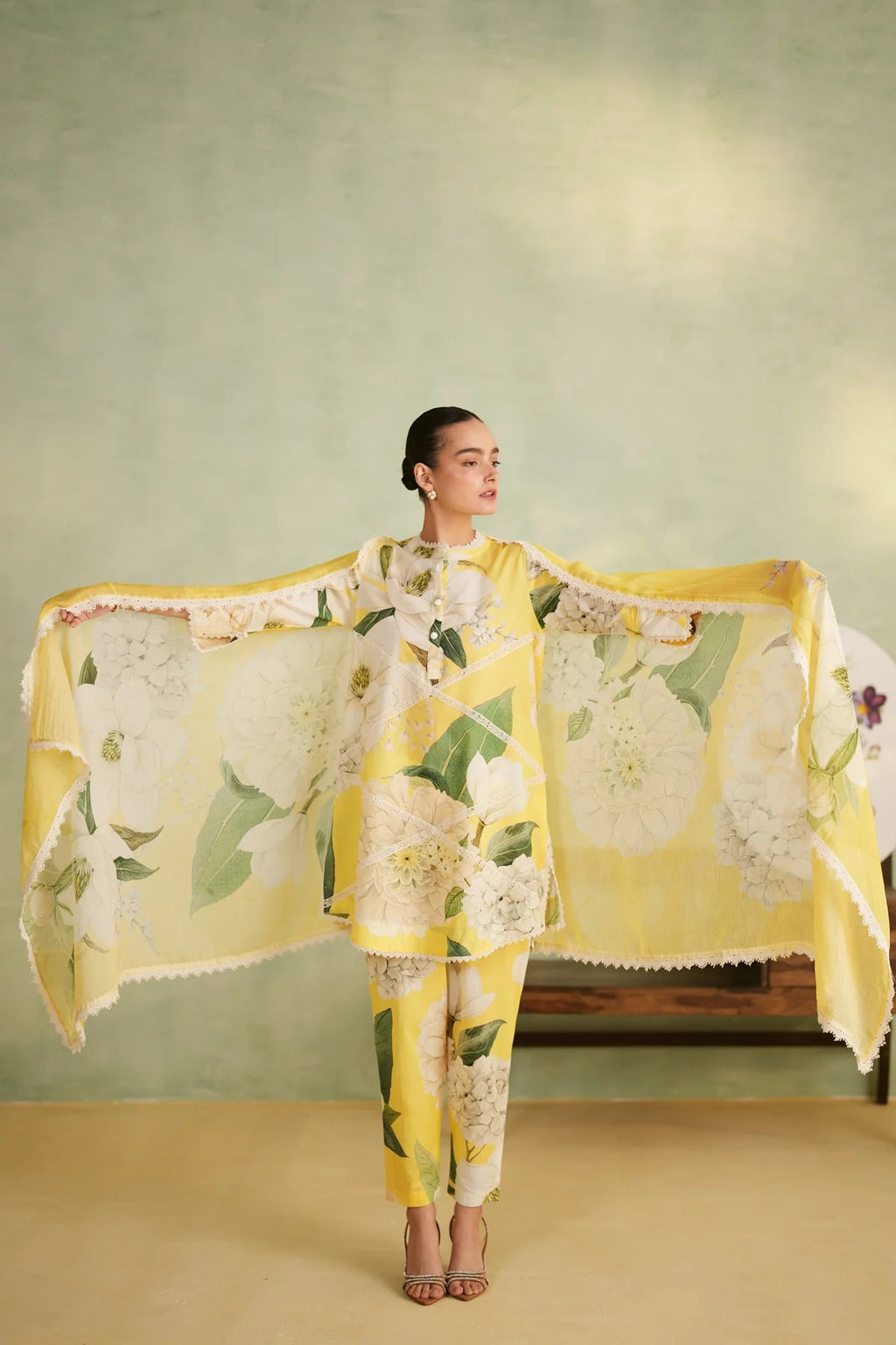 Sunshine Bloom Floral 3-Piece Lawn Suit