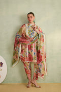 Pastel Floral Printed Kurti Pant Set with Dupatta