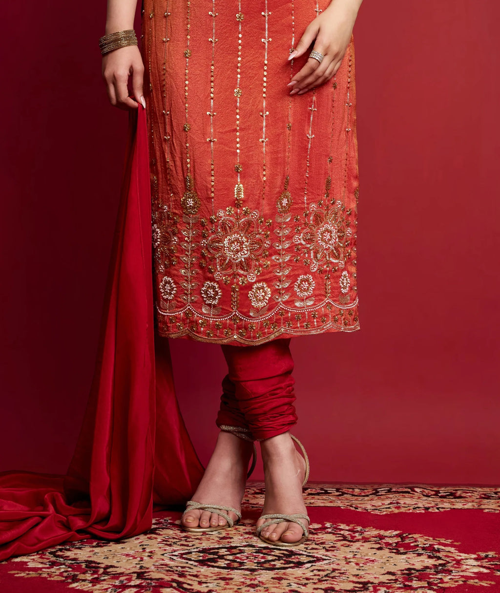 Luxury Handcrafted Embroidered Kurta Set for Women with Dupatta