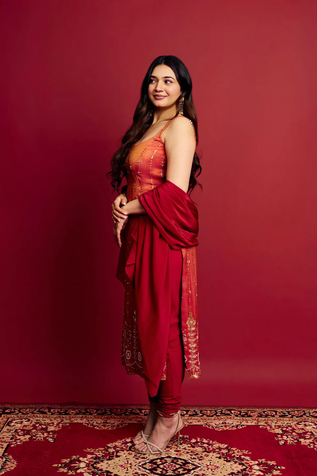 Luxury Handcrafted Embroidered Kurta Set for Women with Dupatta
