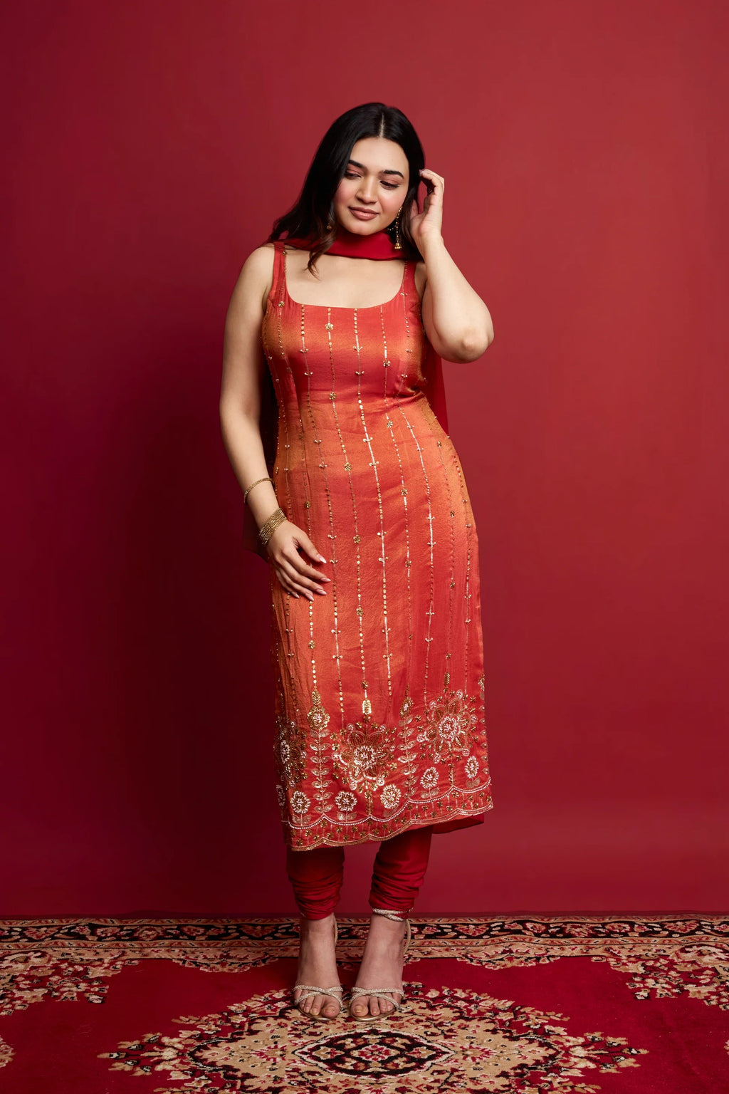 Luxury Handcrafted Embroidered Kurta Set for Women with Dupatta